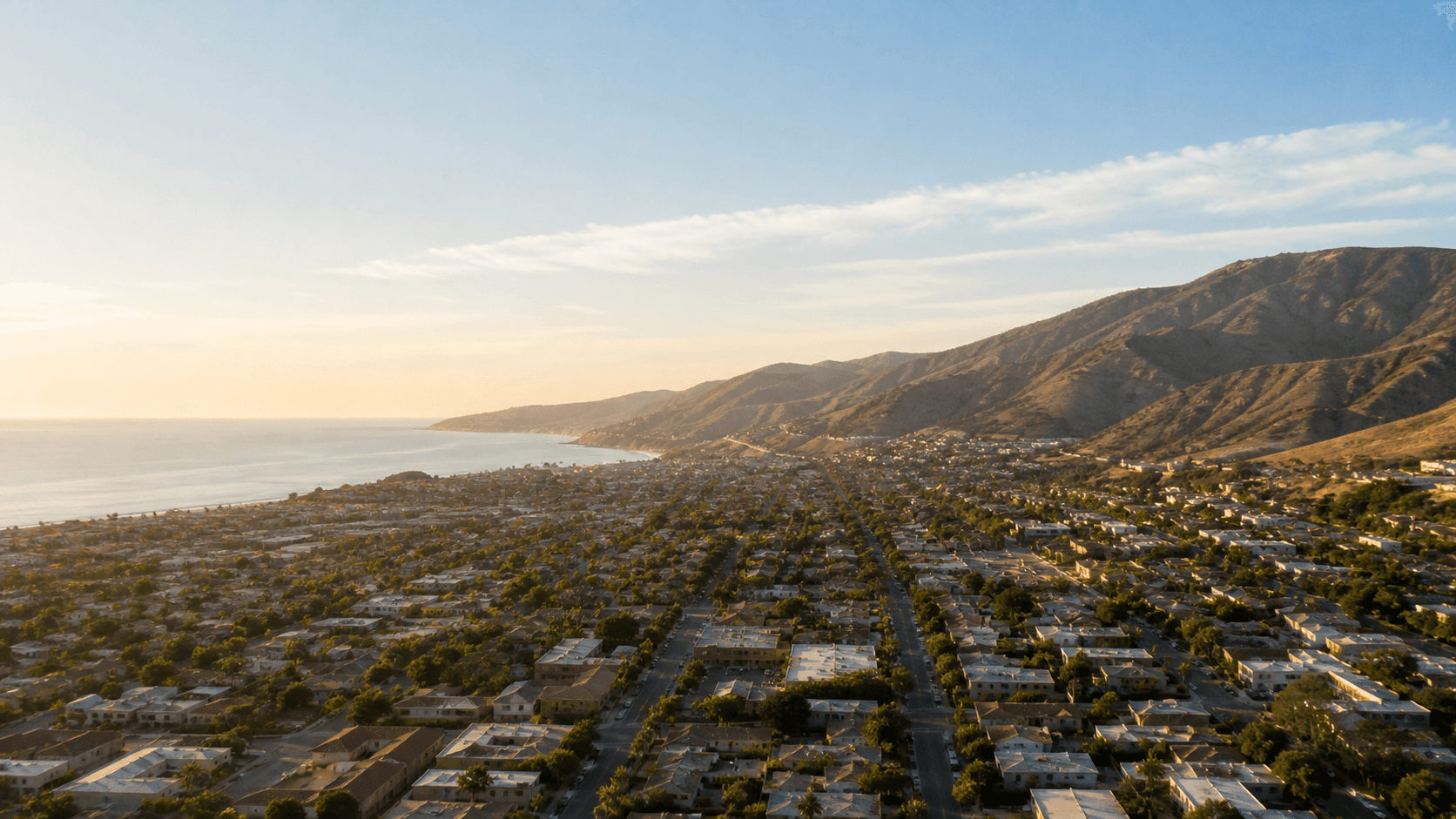 A California coastal development setting.